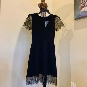 French Connection Size 2 Black Lace Dress